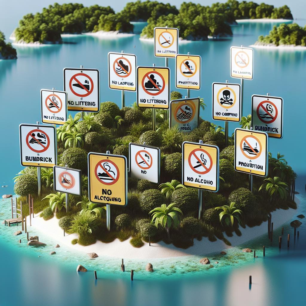 Bundrick Island prohibition signs