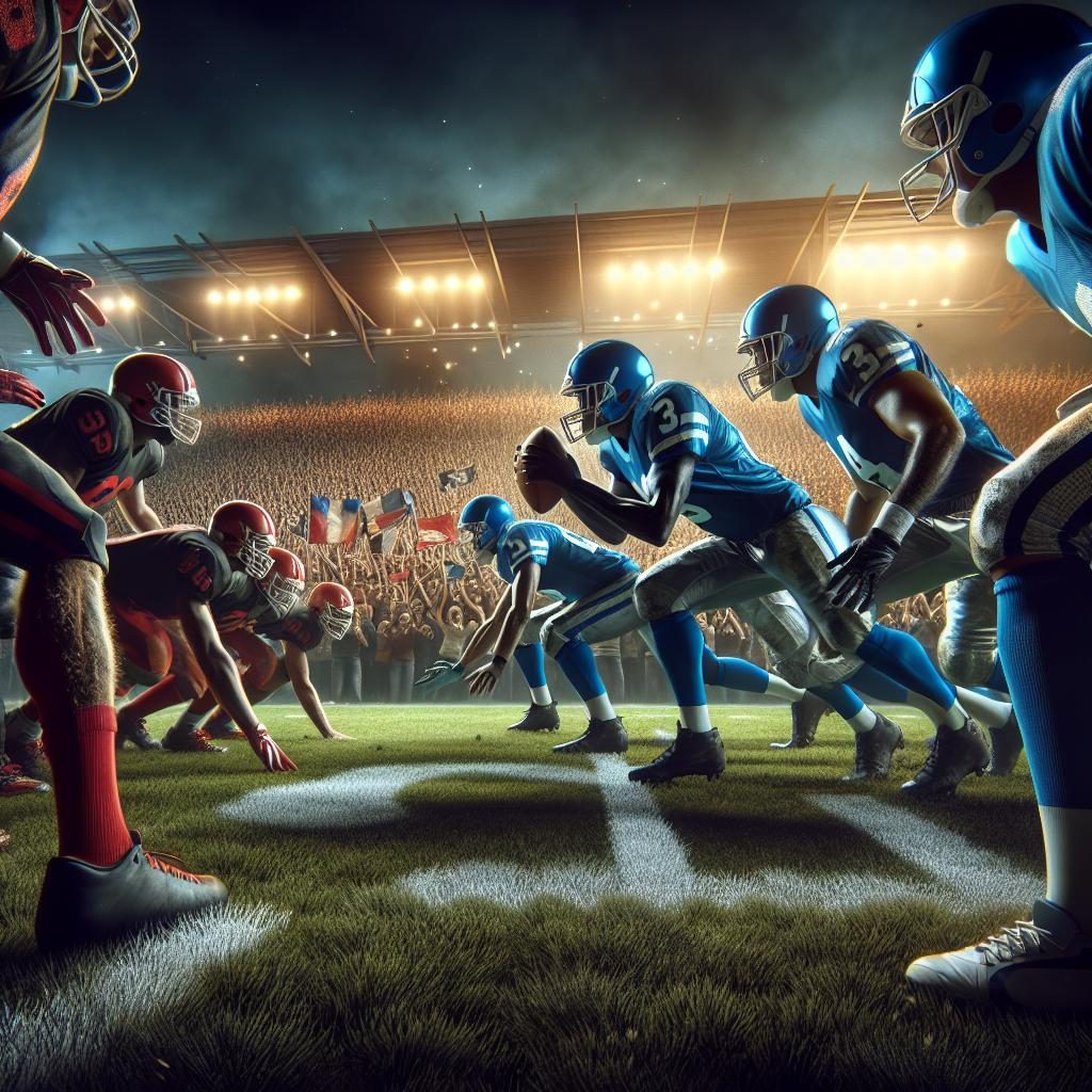 Football game rivalry scene.
