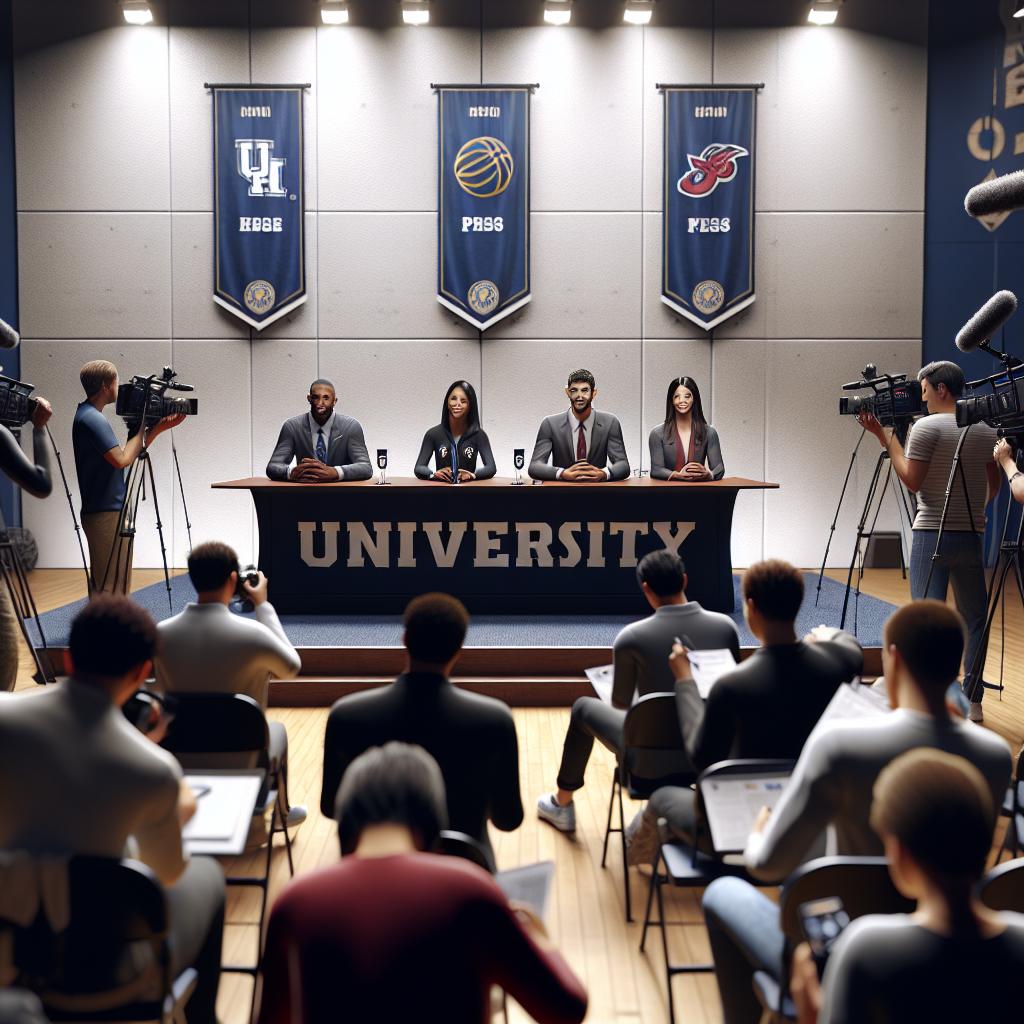 University sports press conference