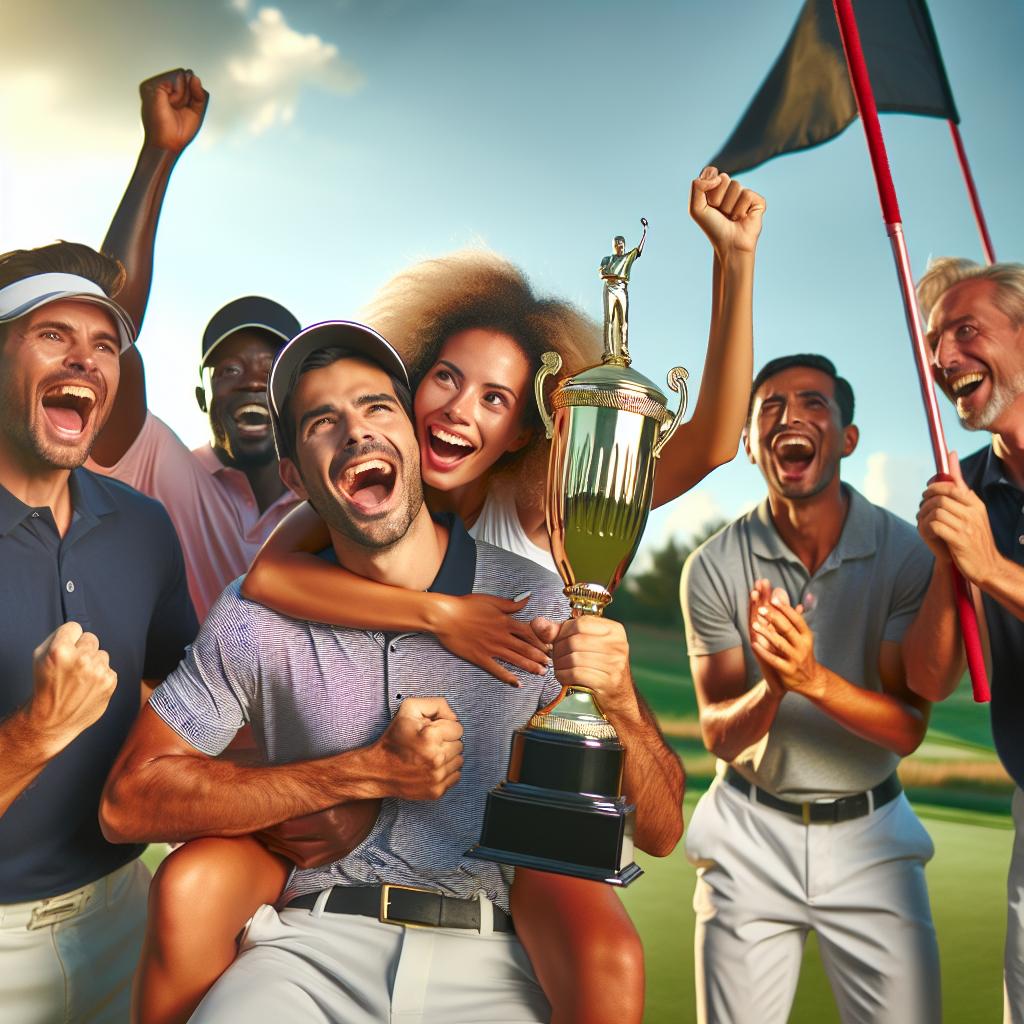 Golfer's victory celebration image