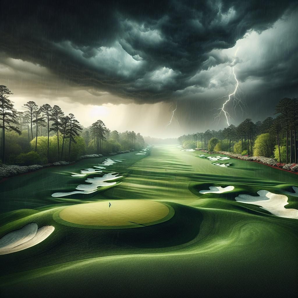 Augusta golf under storm.