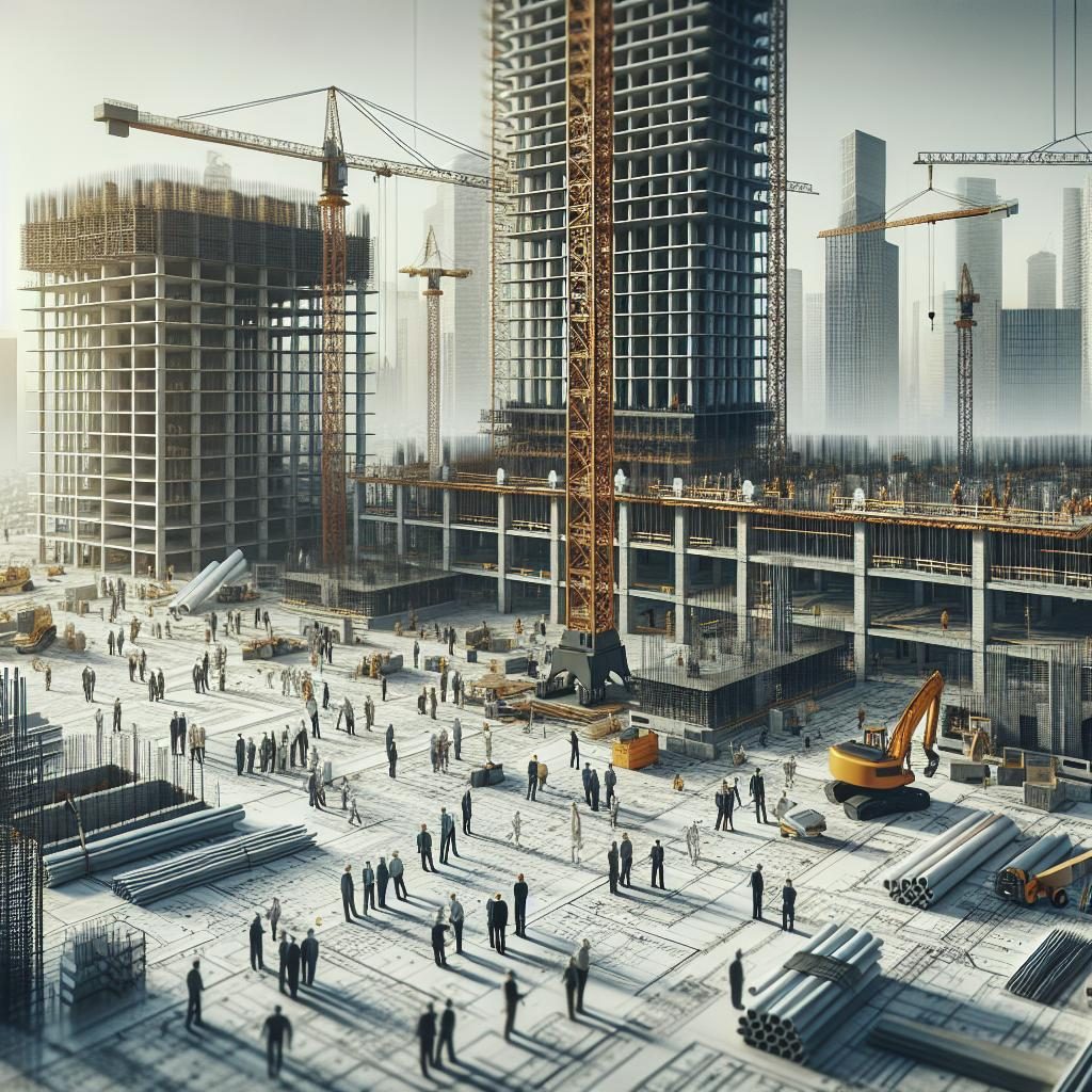 Modern crane headquarters construction.