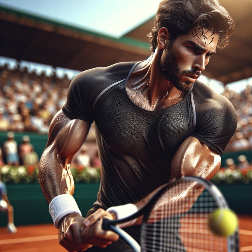 Tennis player on court.