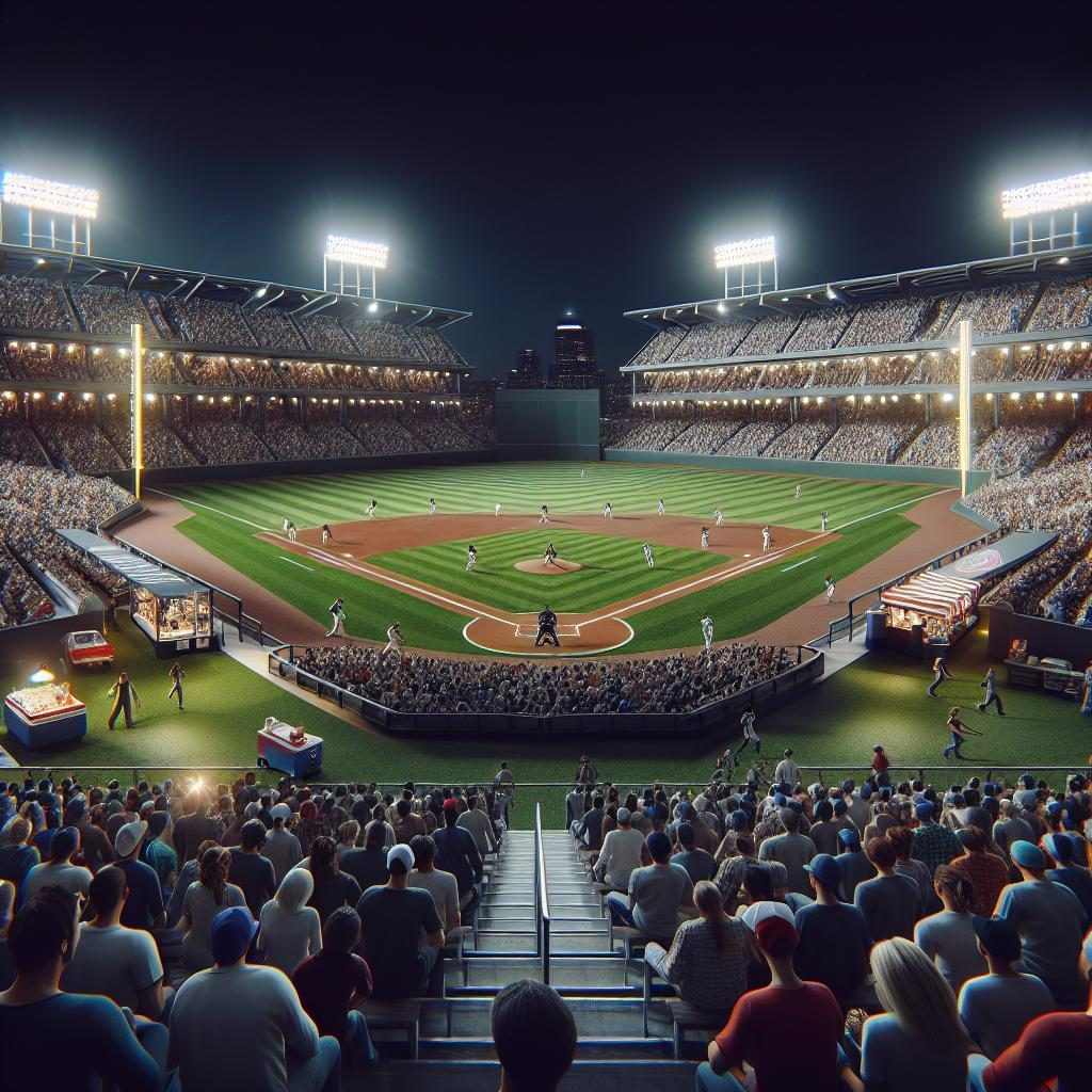 Baseball stadium night game