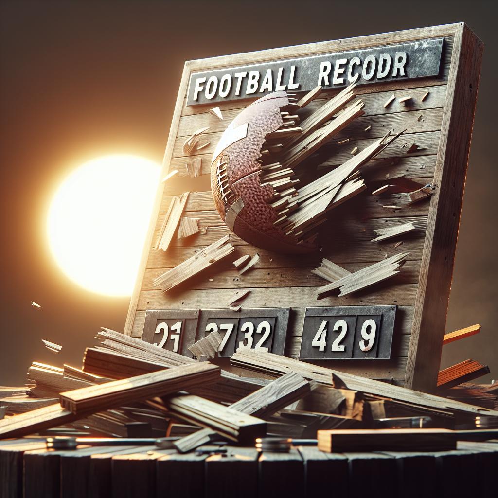 Broken football record sign
