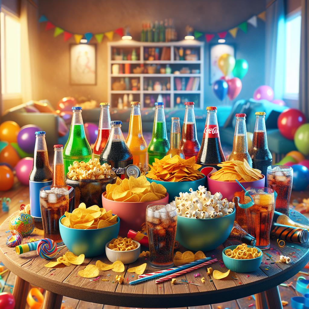 "Soda and snacks celebration"