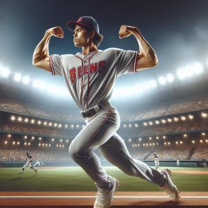 Baseball domination flexing muscles
