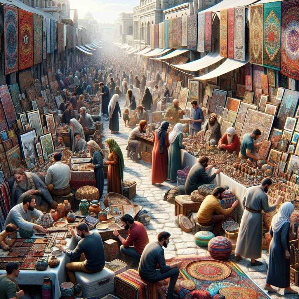 Vibrant art market scene