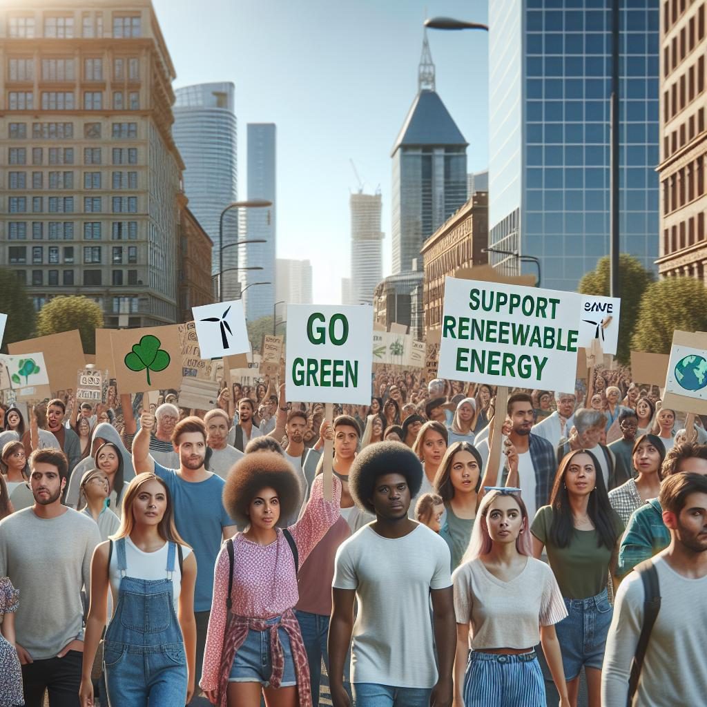 Renewable energy protest march.