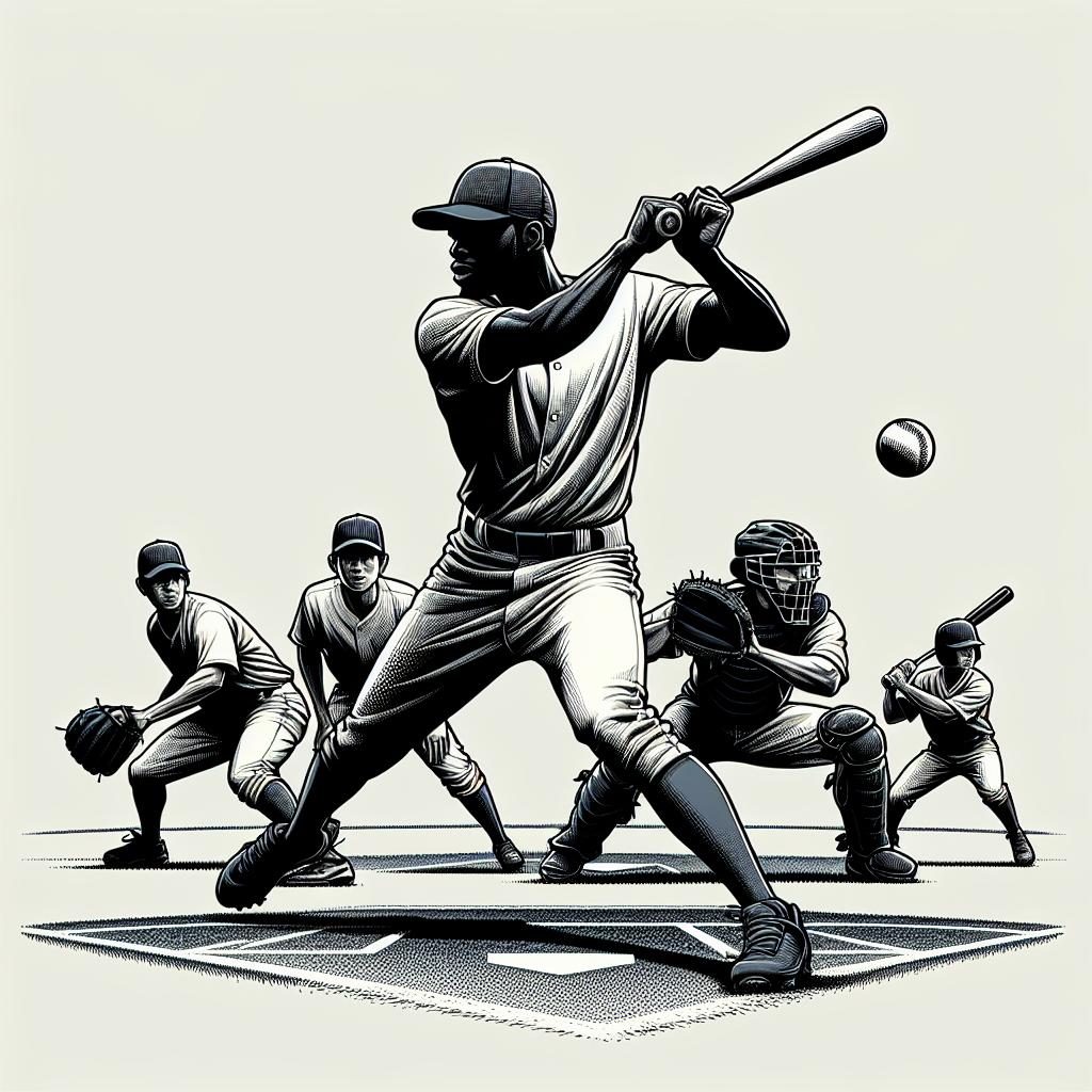 Baseball players in action.