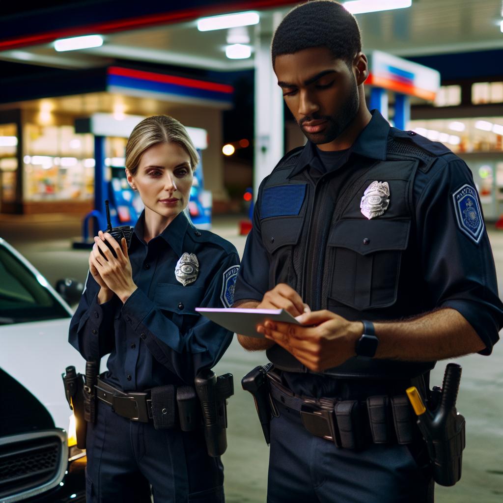 Police at gas station