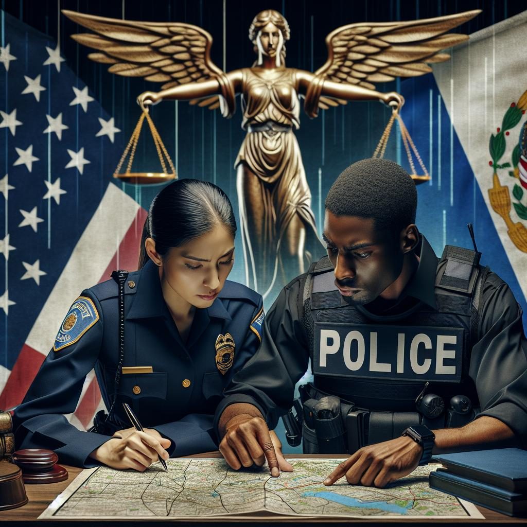 Law enforcement collaboration symbolized.