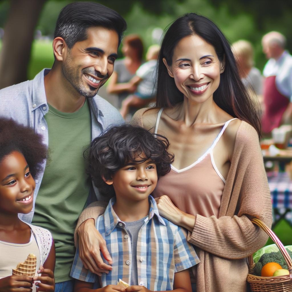 Family enjoying local activities.