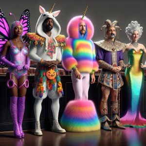 Judges in silly costumes