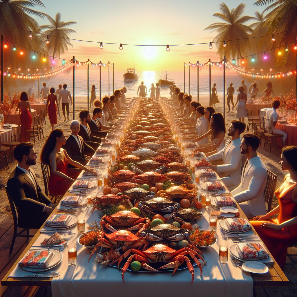 Crab feast celebration setting.