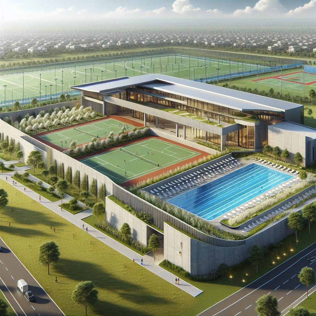 Modern sports complex design.