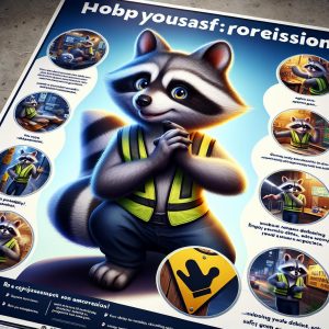 Raccoon safety awareness poster