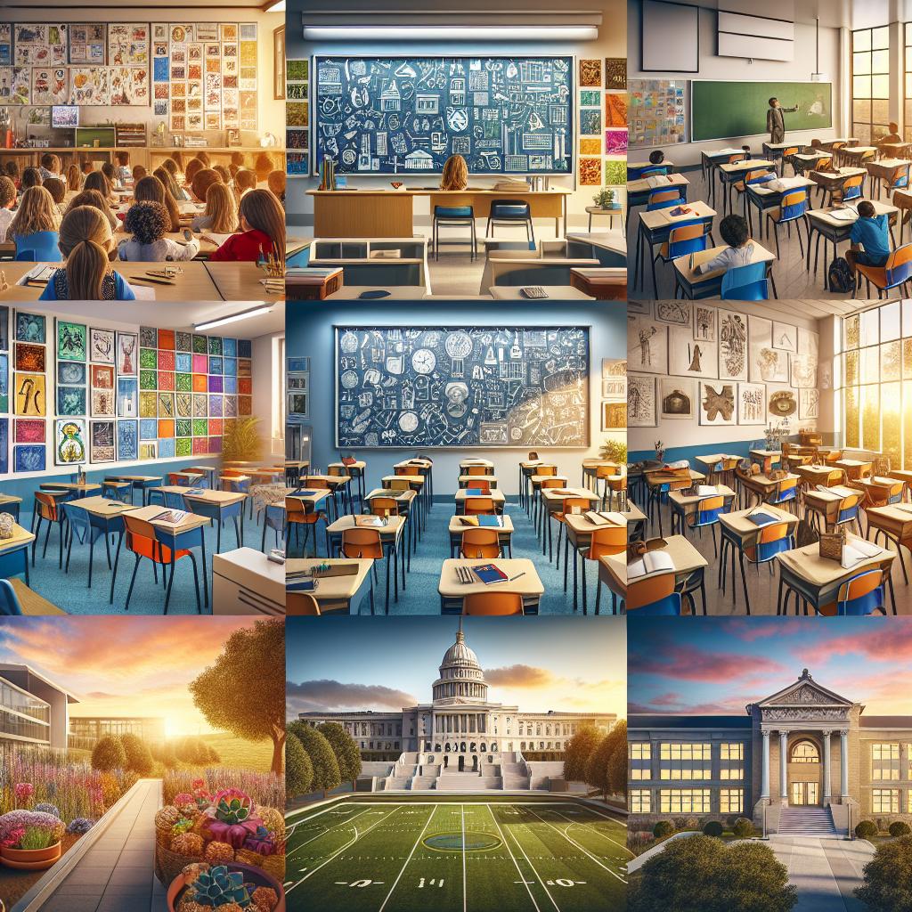 "Various school environments collage"