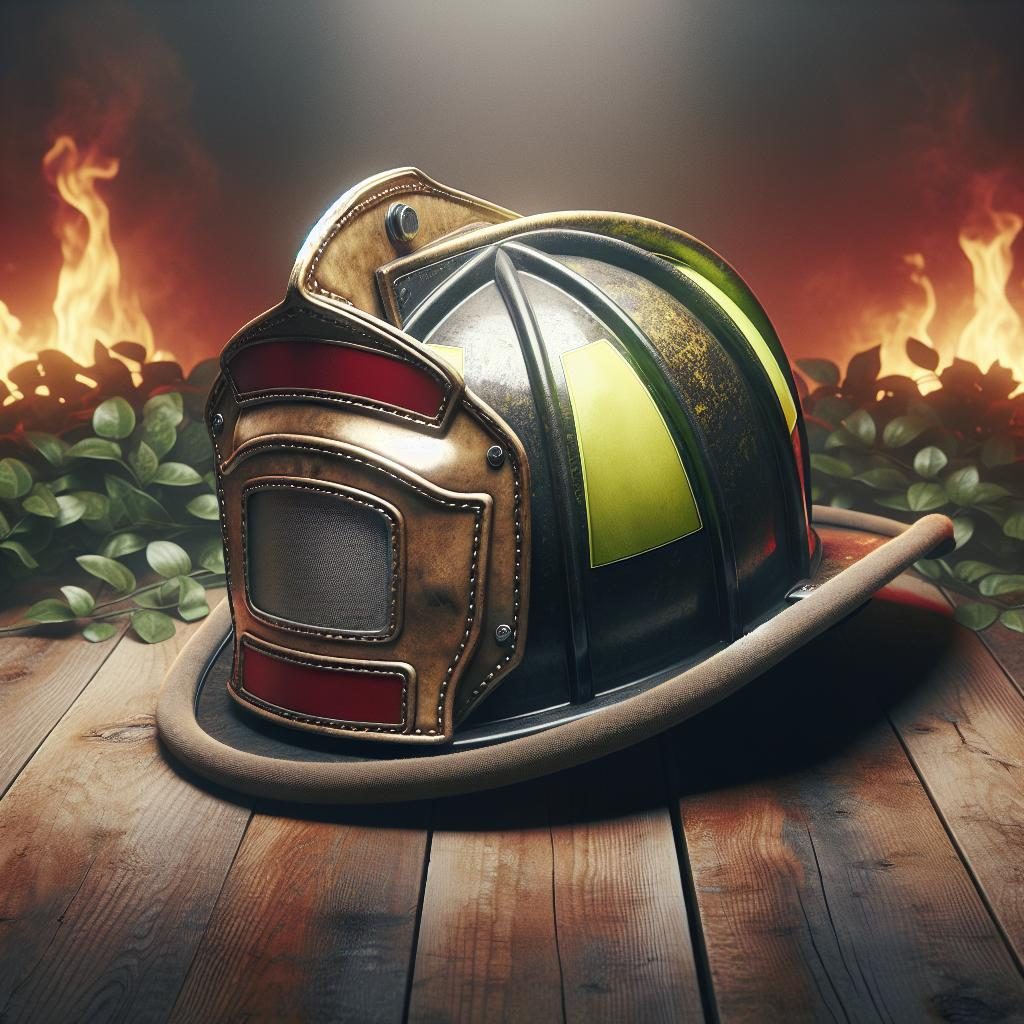 Firefighter helmet tribute design.