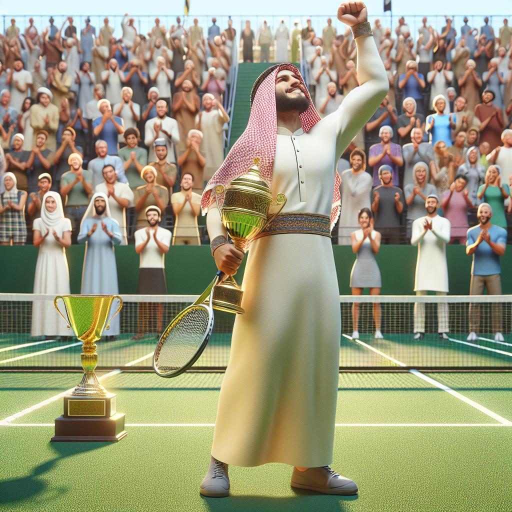 Tennis Victory Celebration