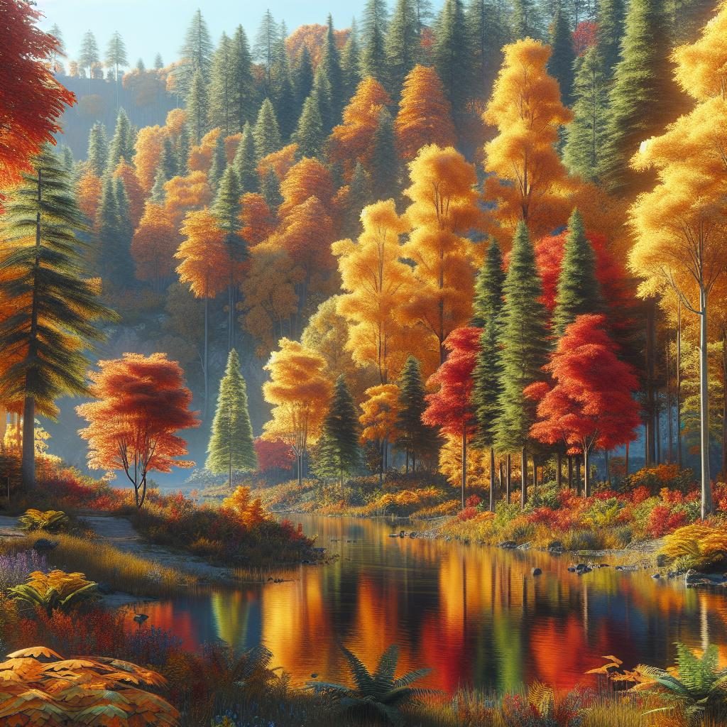 Vibrant fall foliage display