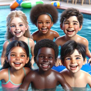 Children Swimming Joyfully