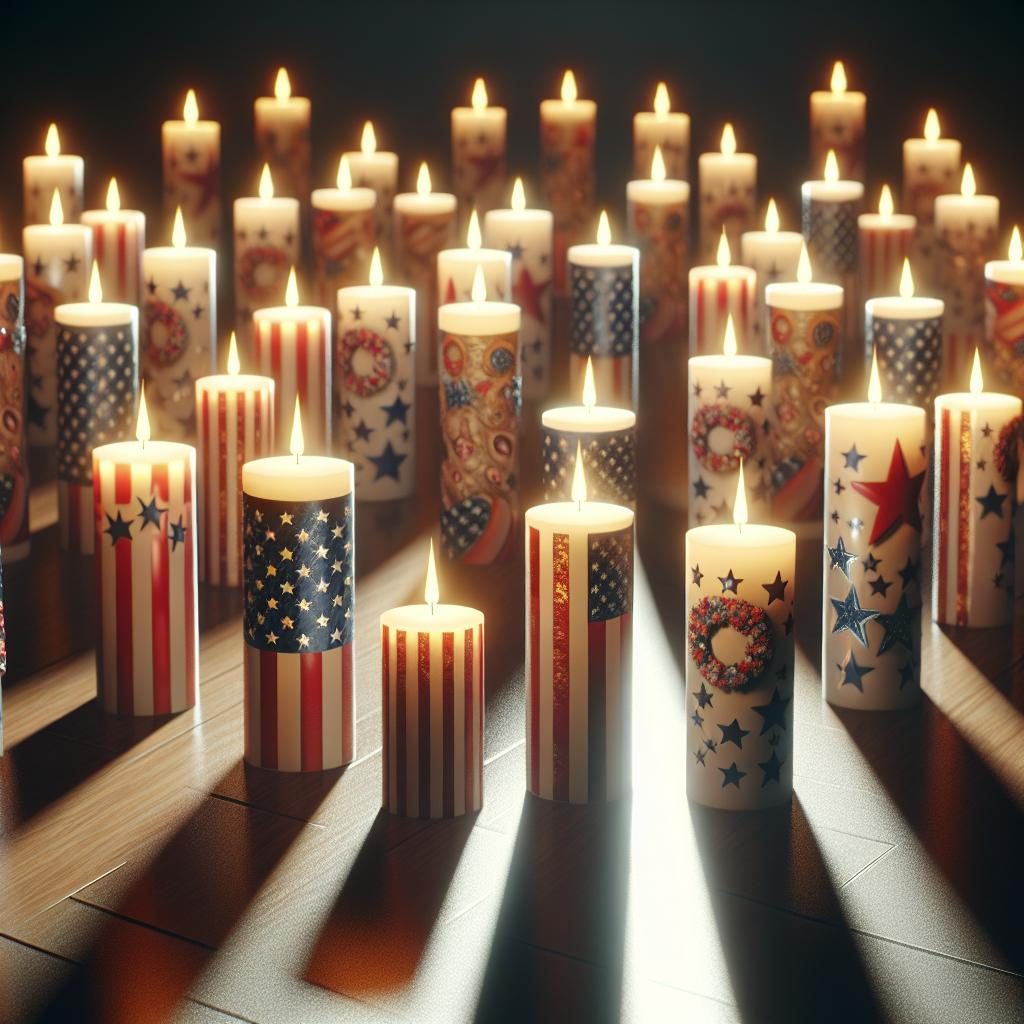 Patriotic candles lighting