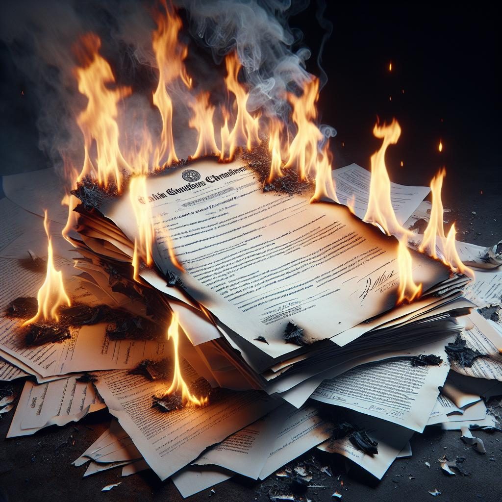 Legal Documents on Fire