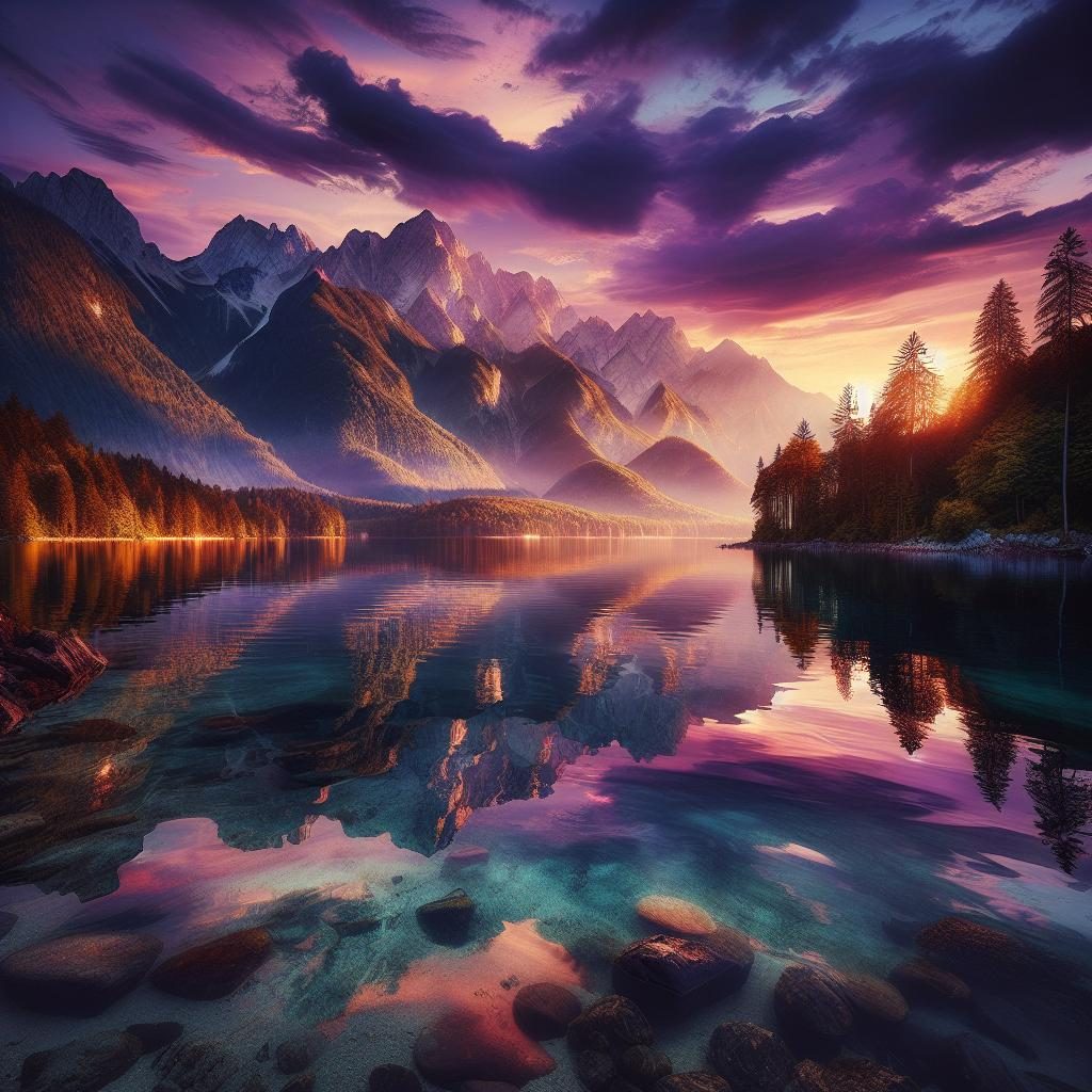 Lake Scene Reflection