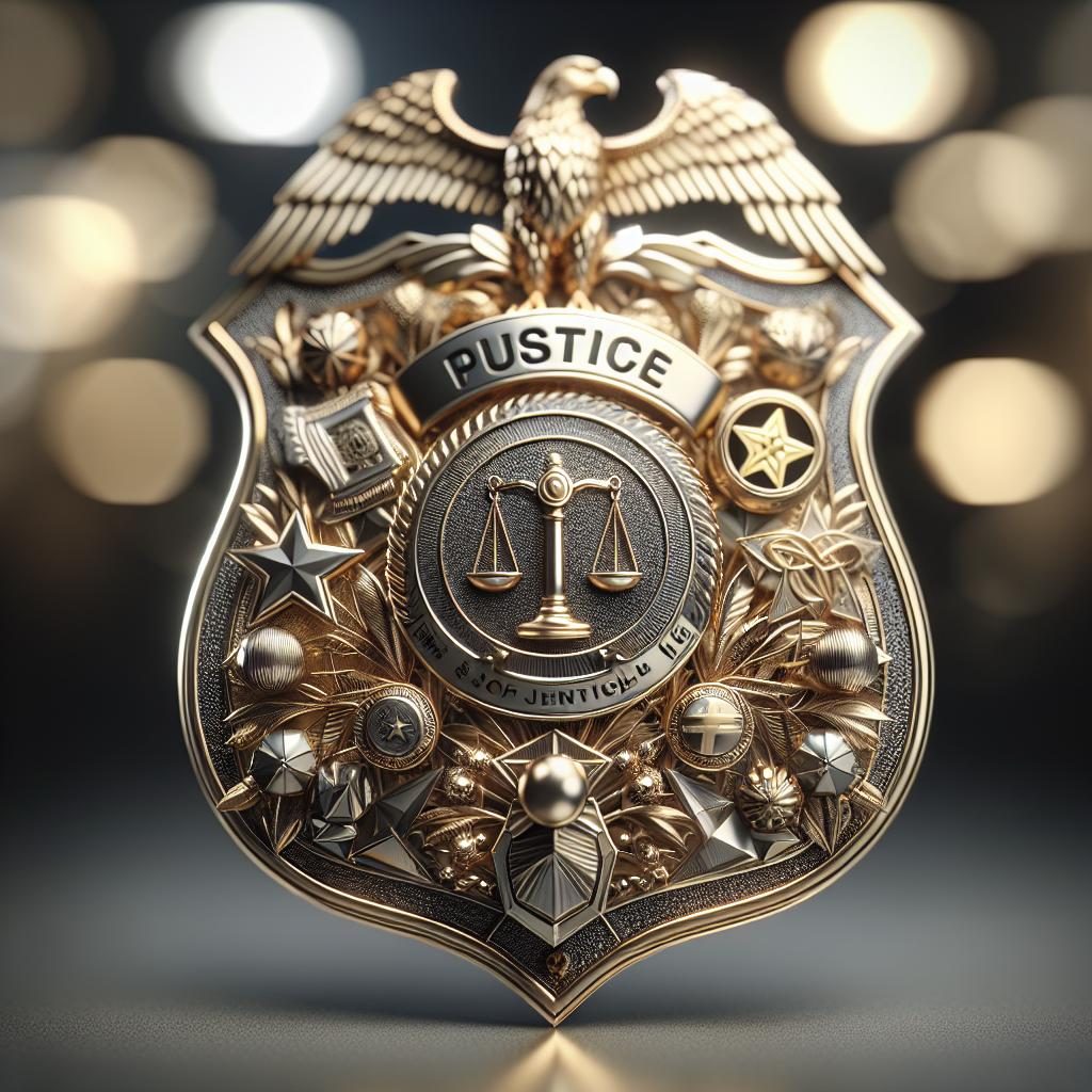 Law enforcement badge focus