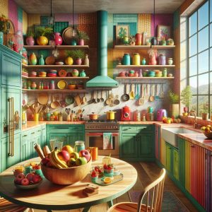 Colorful kitchen displays