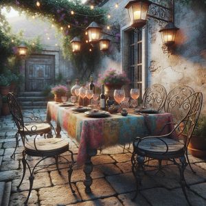 Rustic patio dining