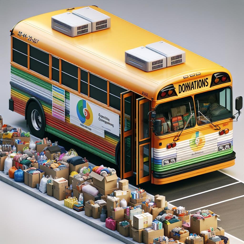 Bus full of donations