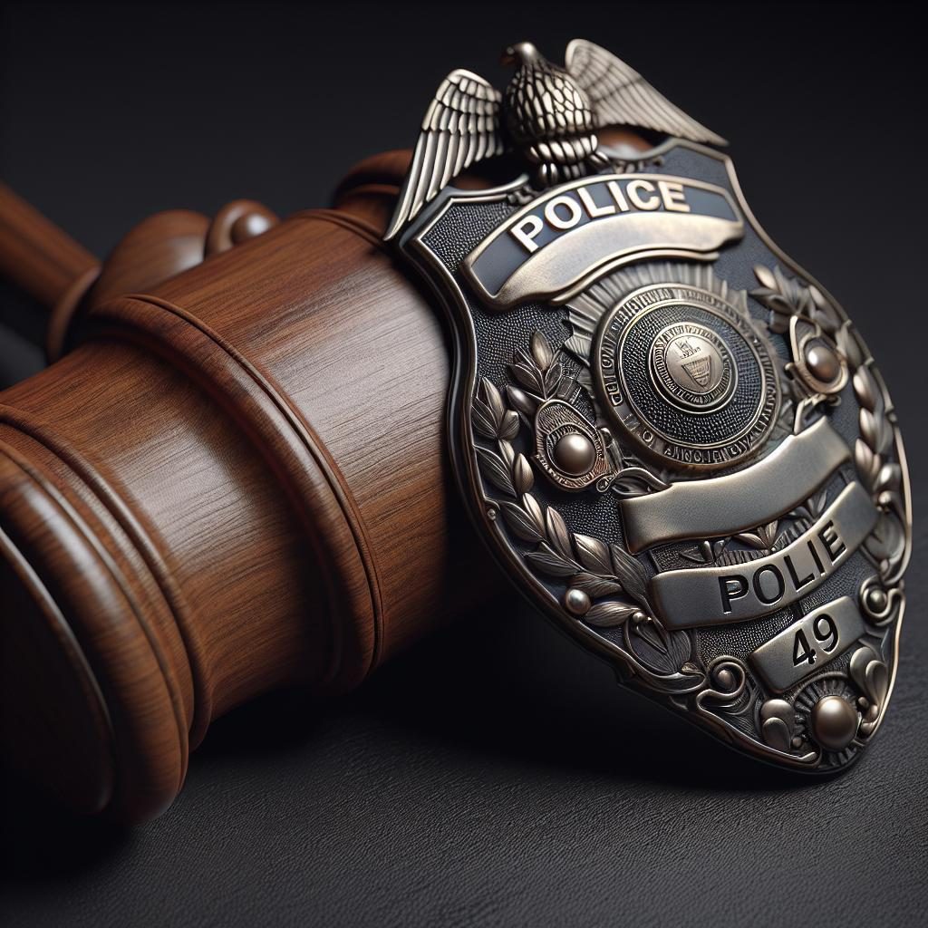 Police badge and gavel