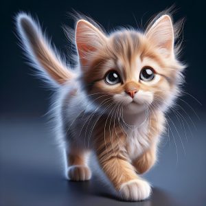 Playful kitten portrait