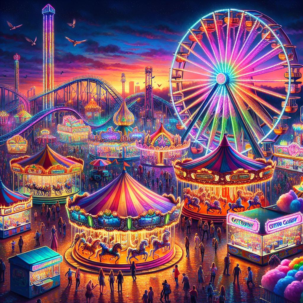 Colorful fair attractions