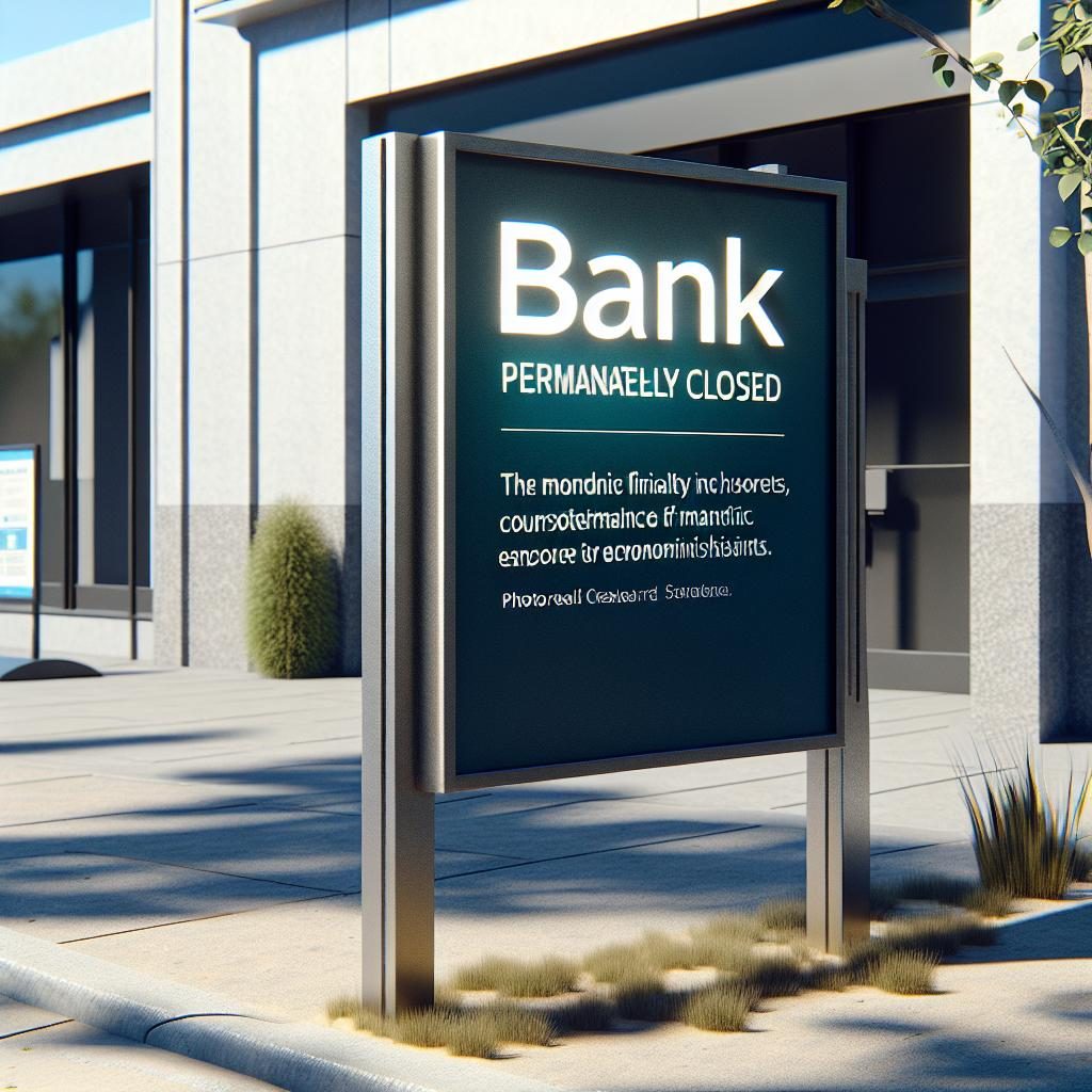 Closed Bank Branch Sign