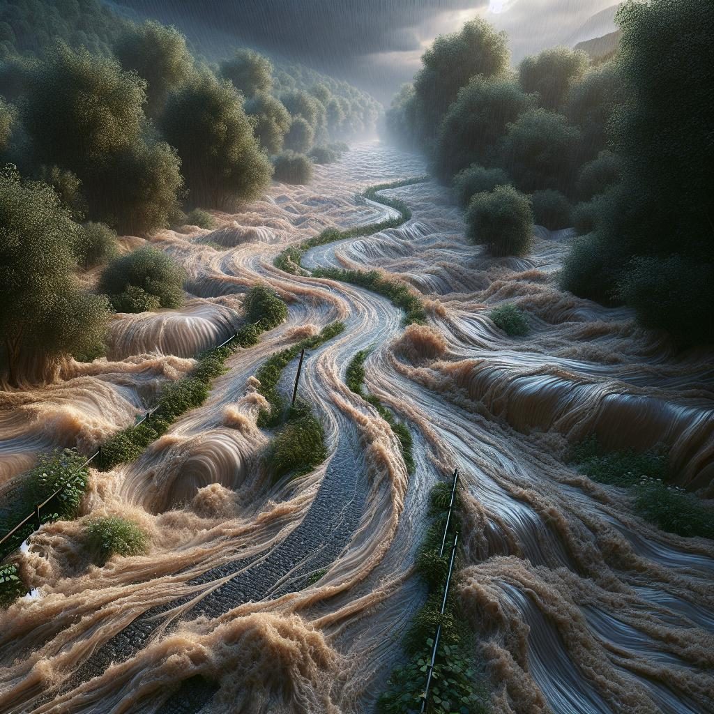 Flooded Riverwalk Path