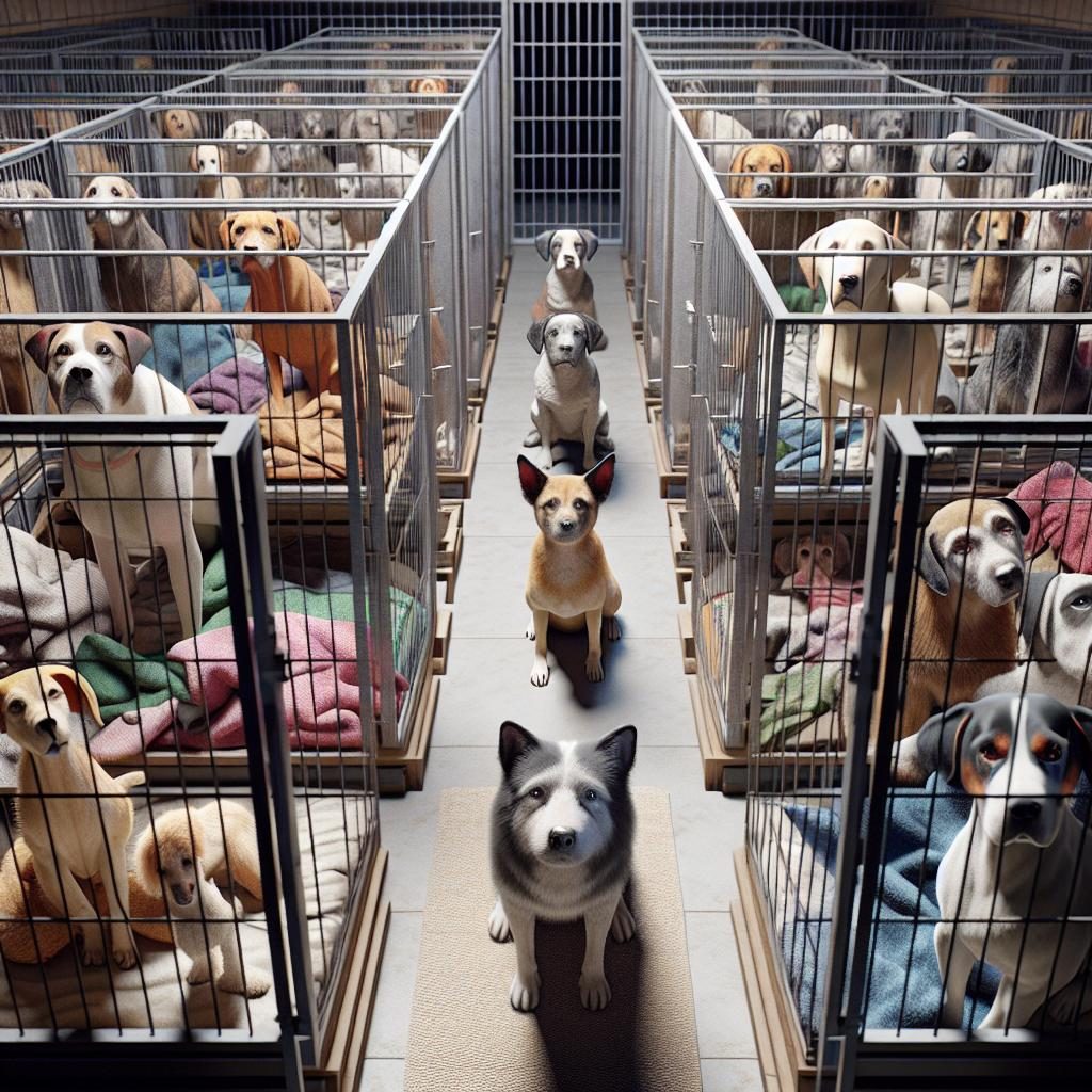 Sick dogs in shelter