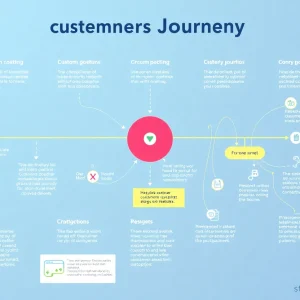 Visual representation of customer journey mapping stages and touchpoints