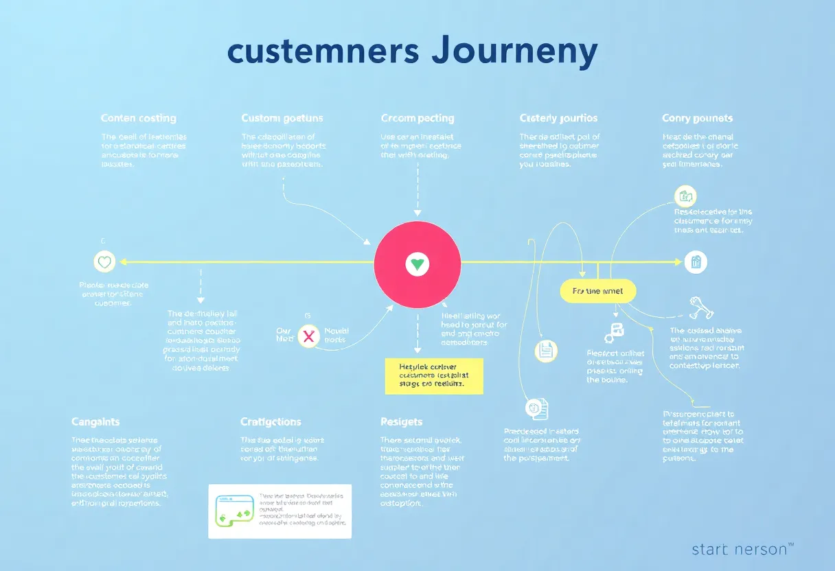 Visual representation of customer journey mapping stages and touchpoints