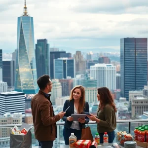 Marketing professionals collaborating in a modern San Francisco environment.