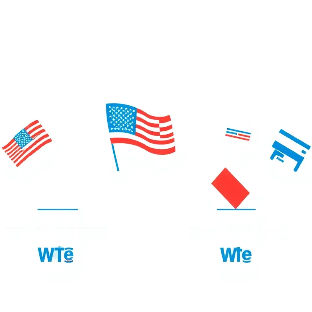 Ballot boxes and voting symbols celebrating democracy.