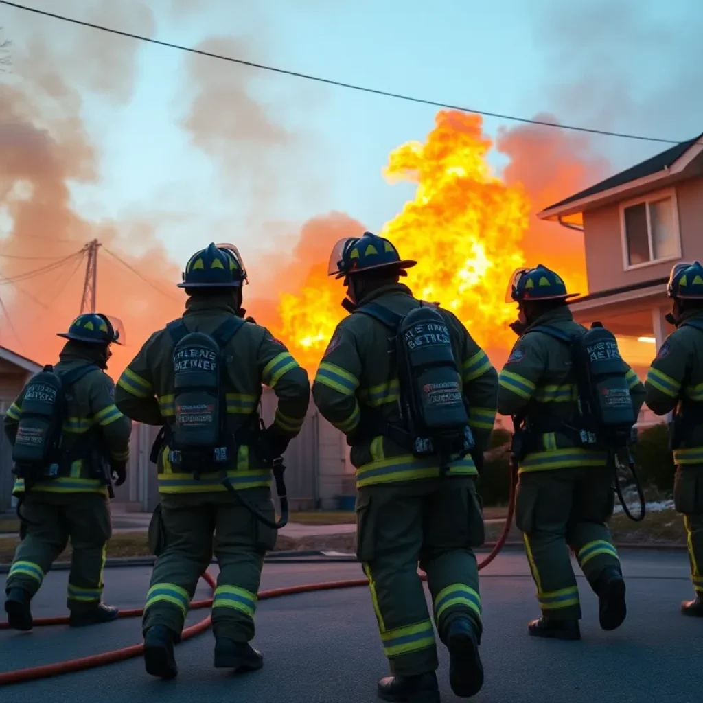 Firefighters tackling flames during Blythewood fire incidents