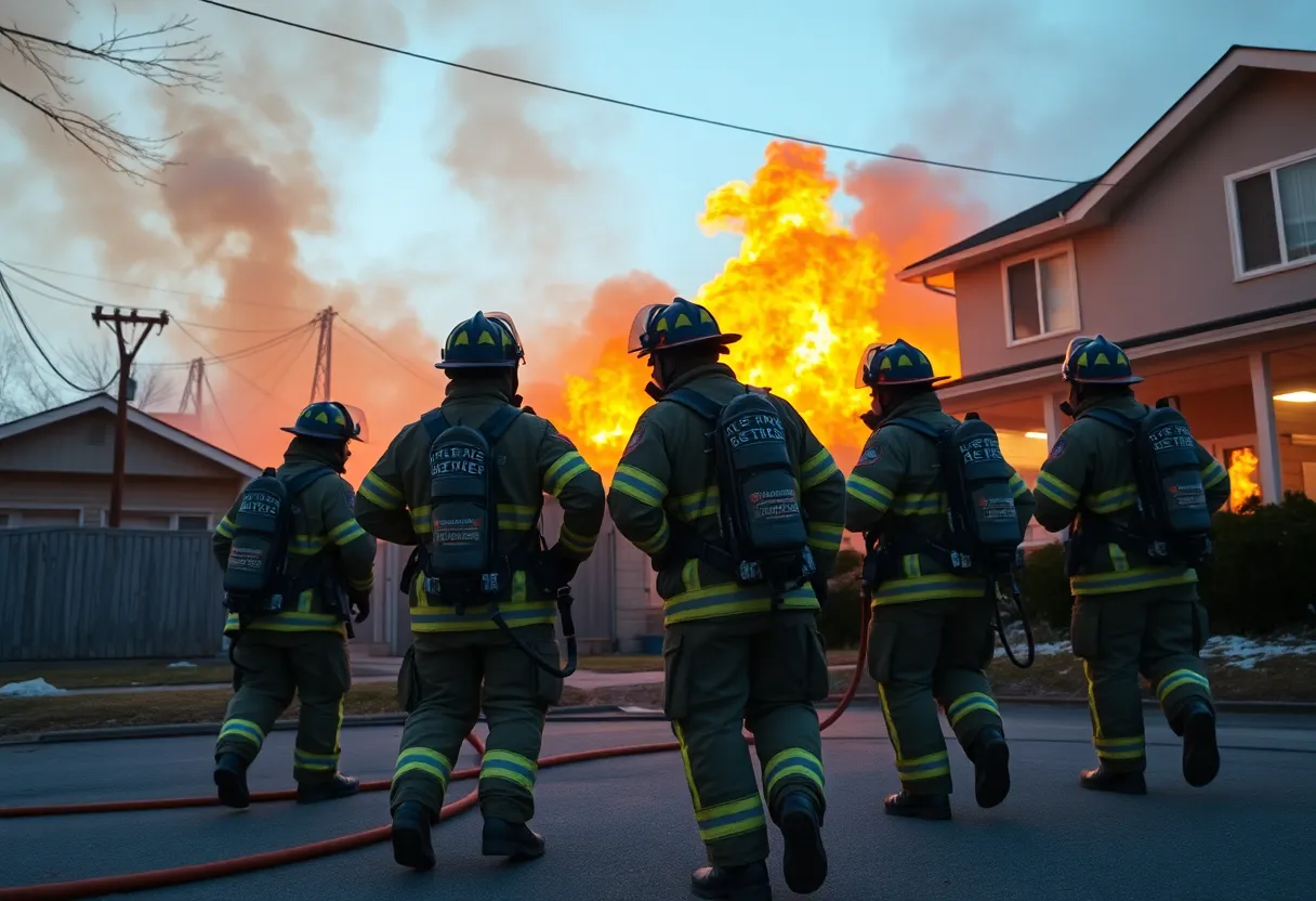 Firefighters tackling flames during Blythewood fire incidents