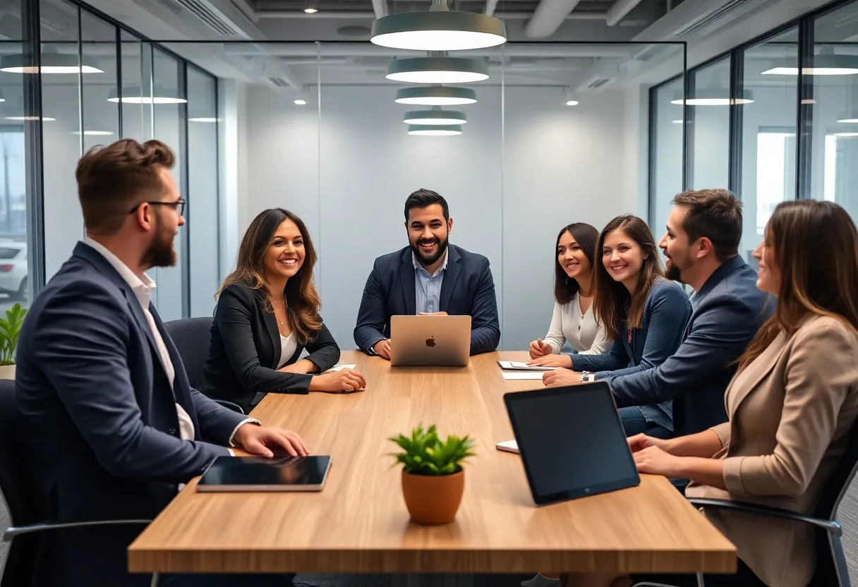 BriteCap Financial leadership team discussing strategy in an office