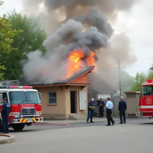 Emergency responders at the scene of the fire at Mrs. GoodFoot nail salon in Cayce.