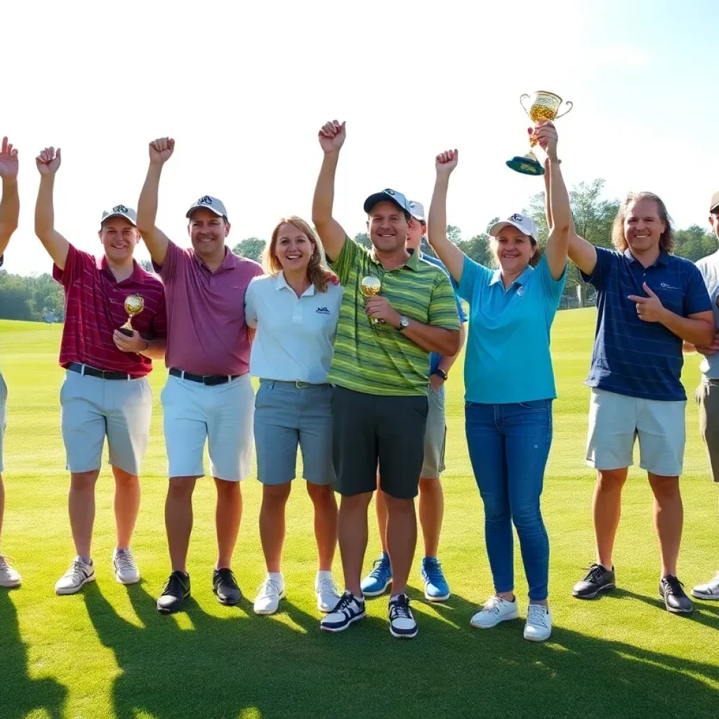 Chapin and Lexington high school golf teams celebrating their championships.