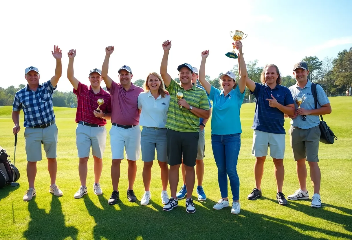 Chapin and Lexington high school golf teams celebrating their championships.