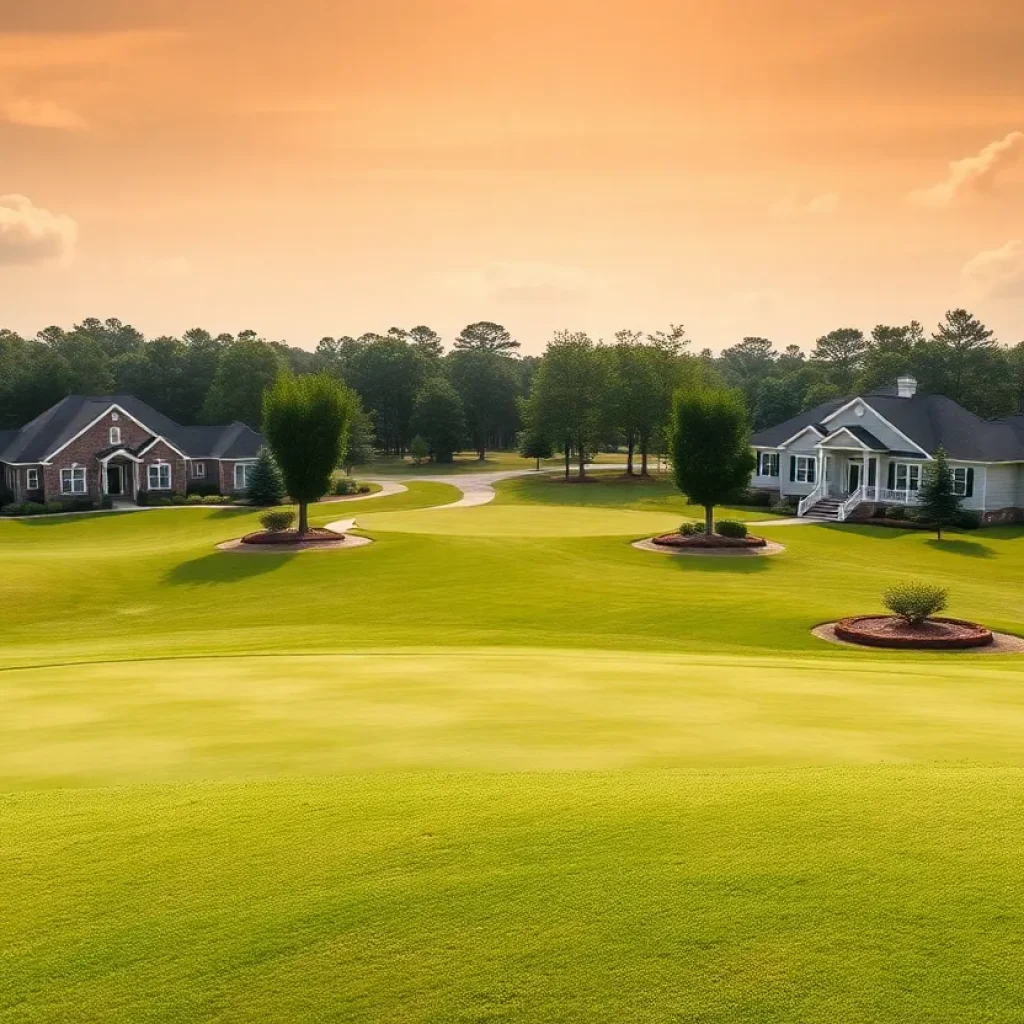 View of a golf course community in Chapin SC